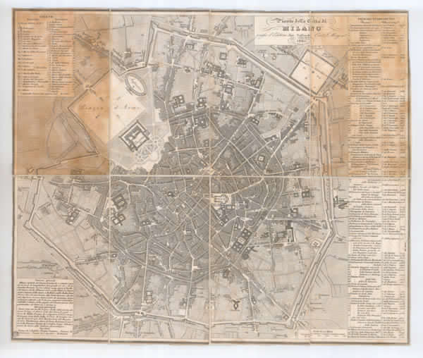 Milano. Pianta della Citta di Milano. Vallardi 1860